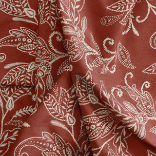 Lexington Leaf Lined Scallop Valance, Brick