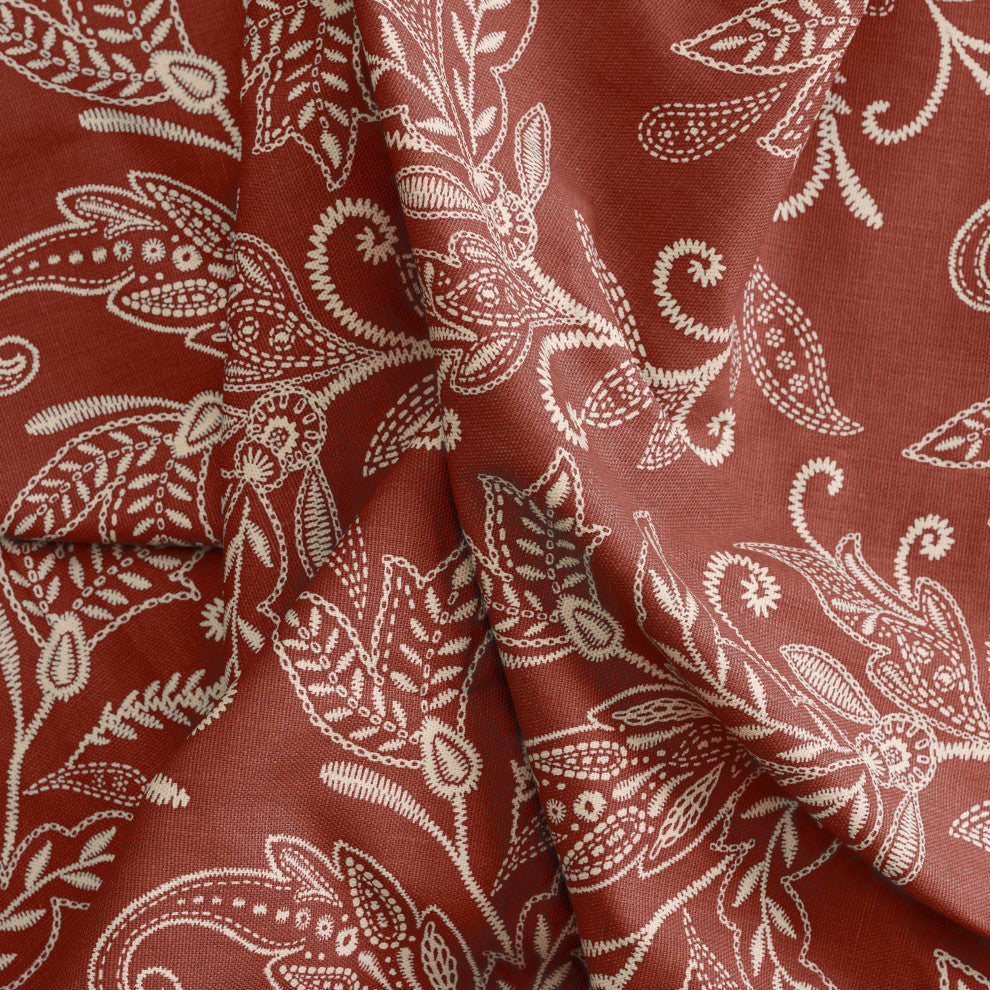 Lexington Leaf Lined Scallop Valance, Brick