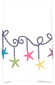 Starfish Ornaments Decorative Holiday Geometric Print Hand Towel, Navy Blue
