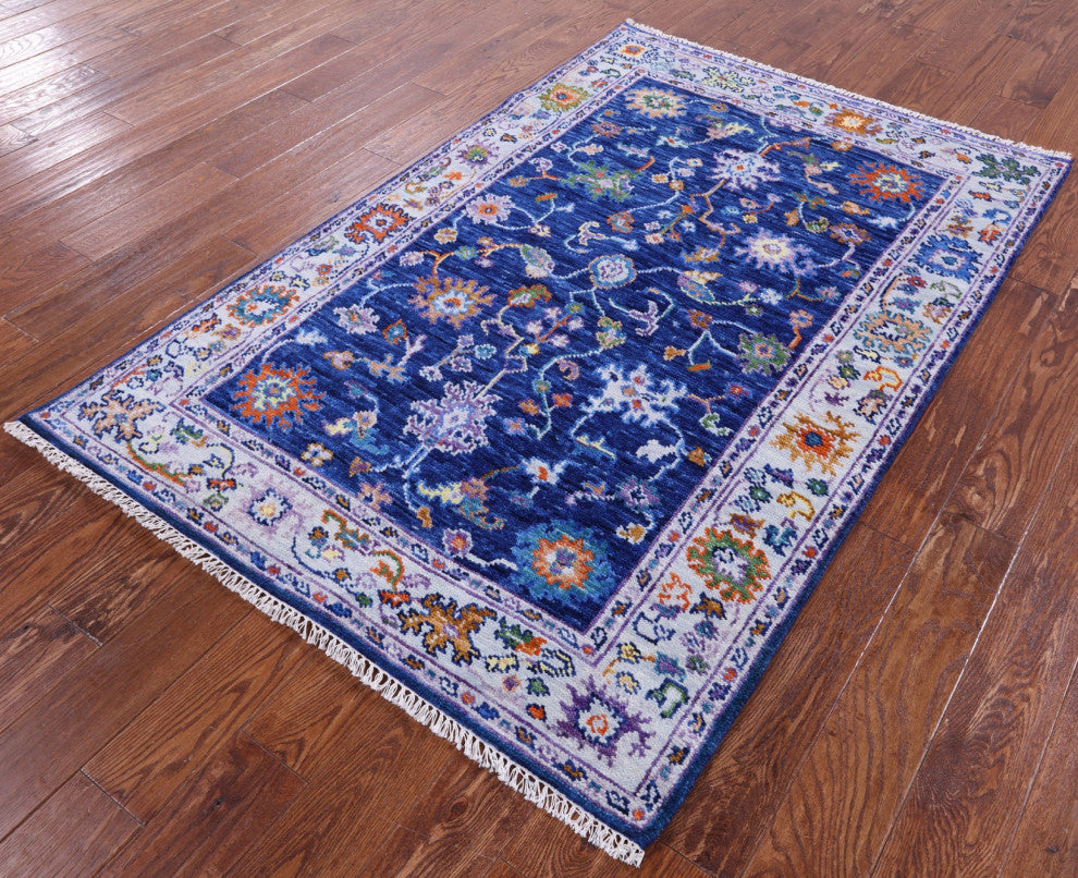 4' 2" X 6' 3" Handmade Turkish Oushak Wool Rug - Q15468