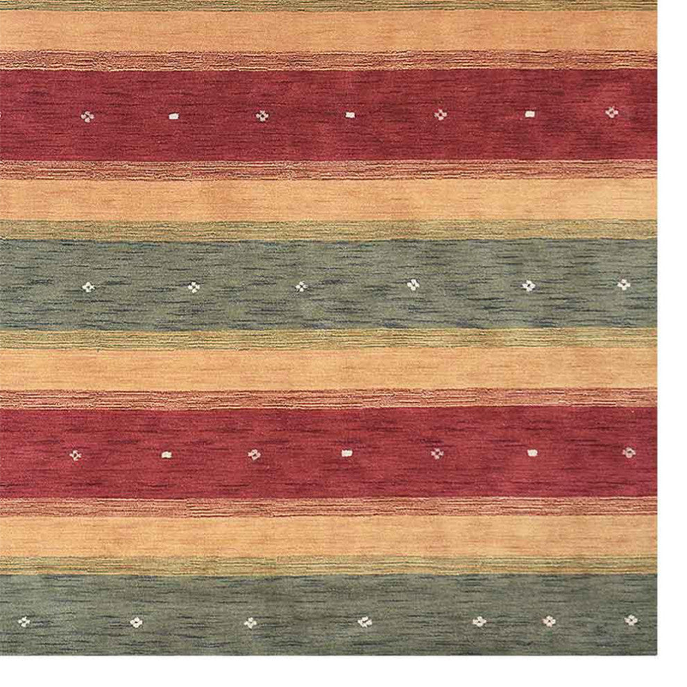 HAND KNOTTED LOOM WOOL ECO - FRIENDLY AREA RUGS  - Green Gold,Contemporary