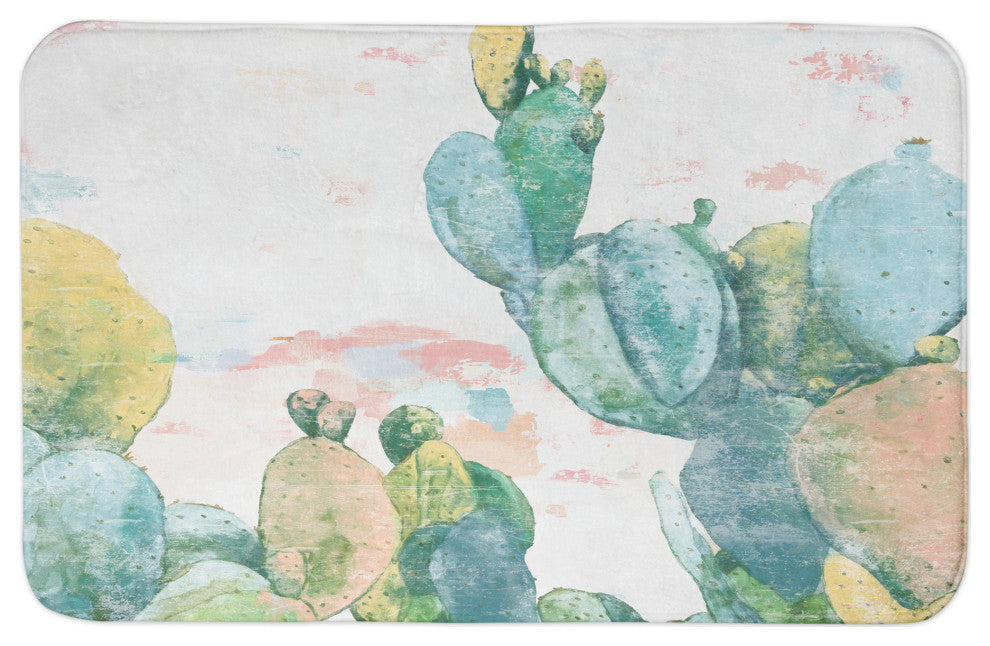 Funky Cactus Print 34x21 Bath Mat