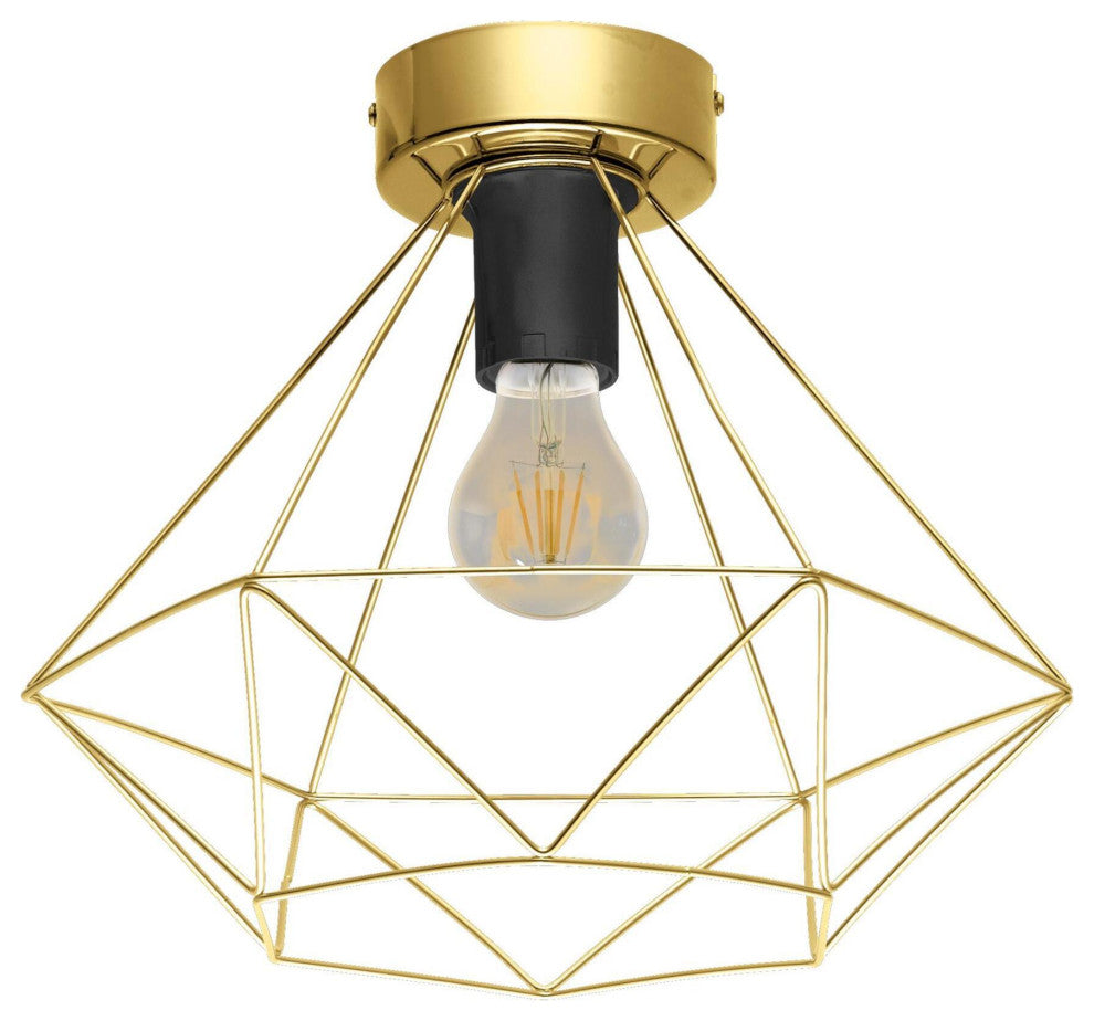 Tarbes, Geometric Ceiling Light, Brushed Brass Finish, LED