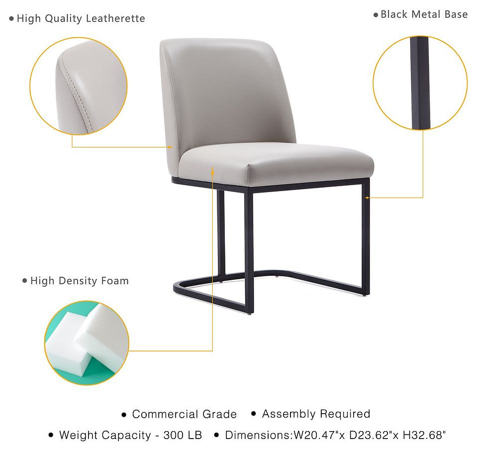 Manhattan Comfort Serena Dining Chair, Set of 8, Light Gray