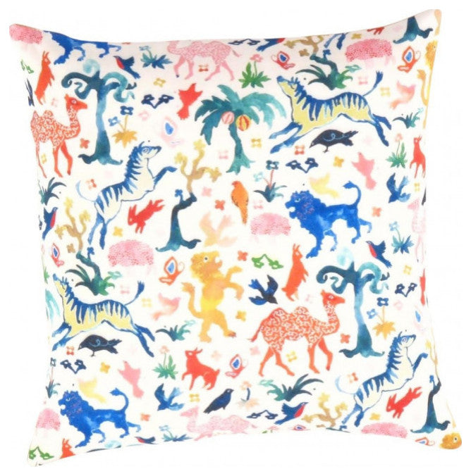 Pasargad Turkish Fine Silk Animal Pillow 16"