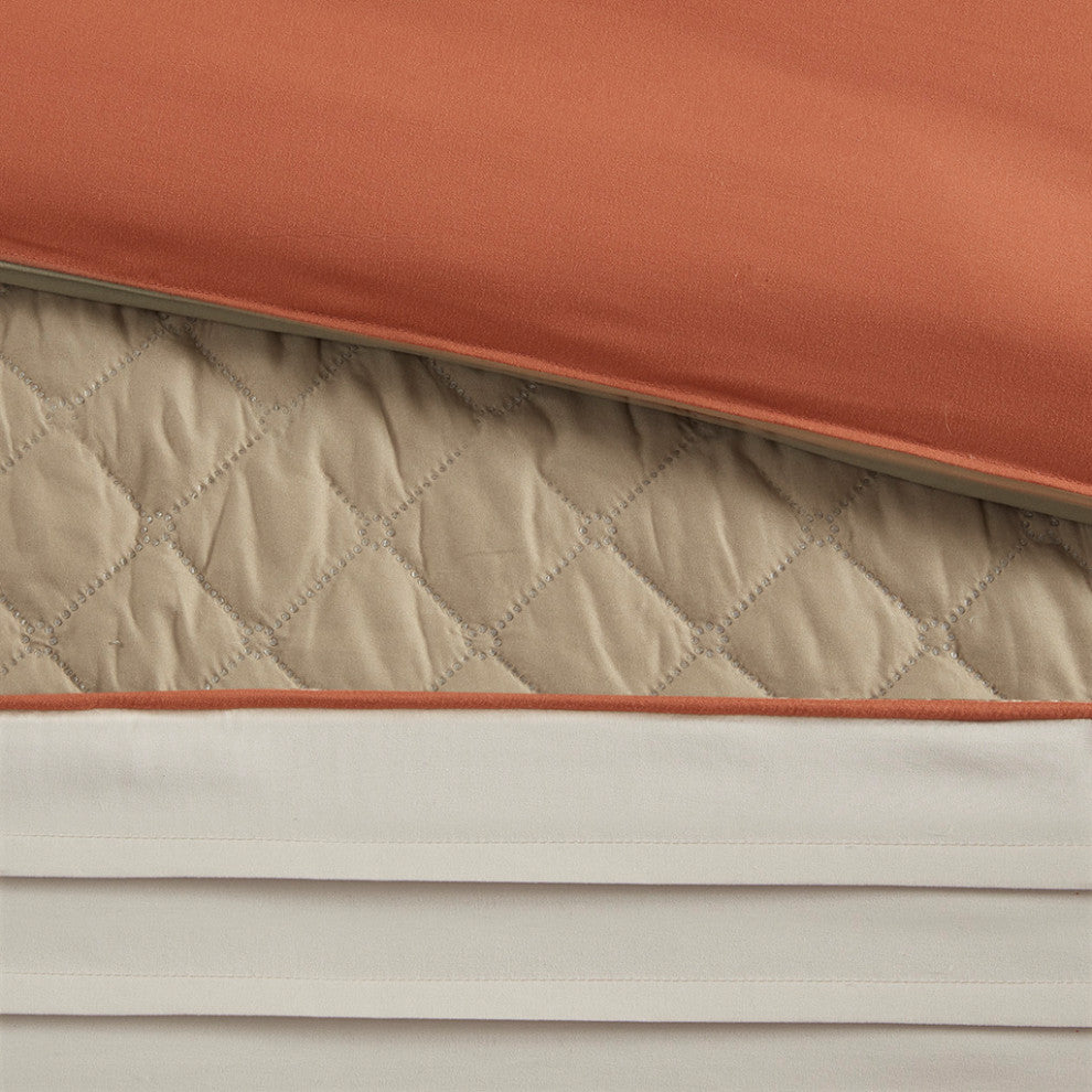 Madison Park Jenson 7 Piece Color Block Stripe Comforter Set With Throw Pillows