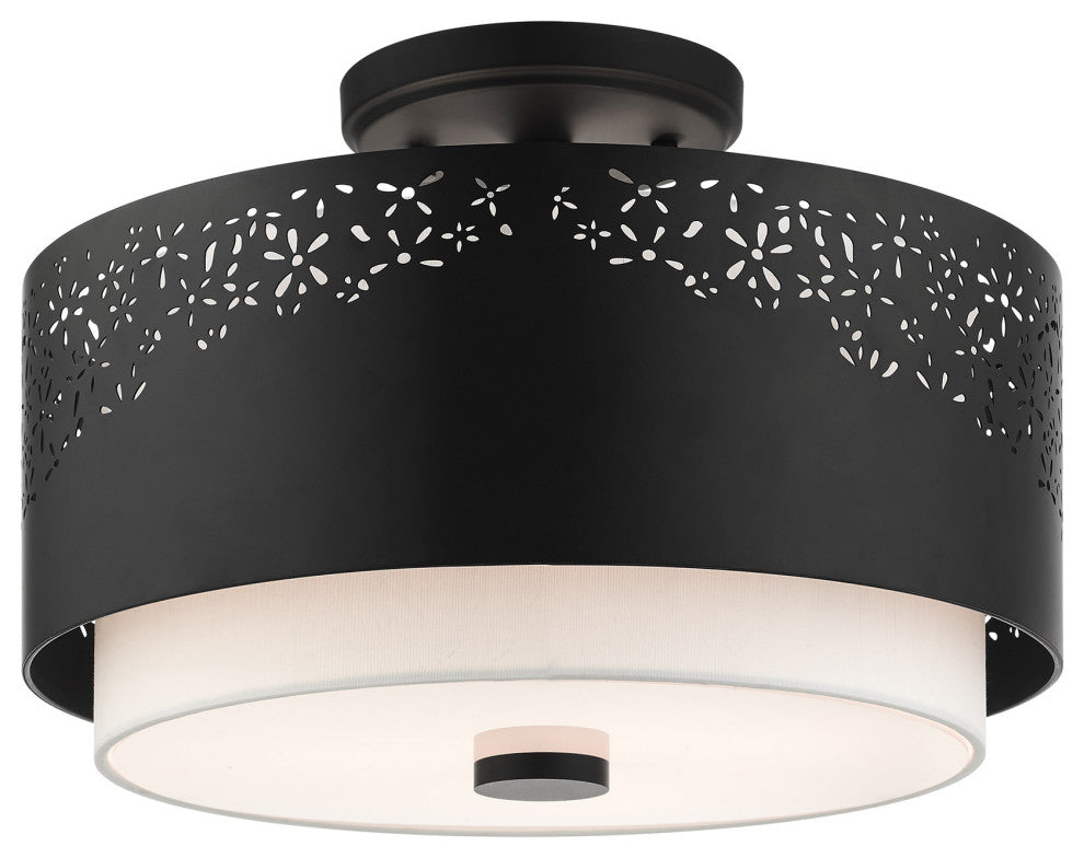 Black Stylish, Transitional, Intricate, Urban Semi Flush