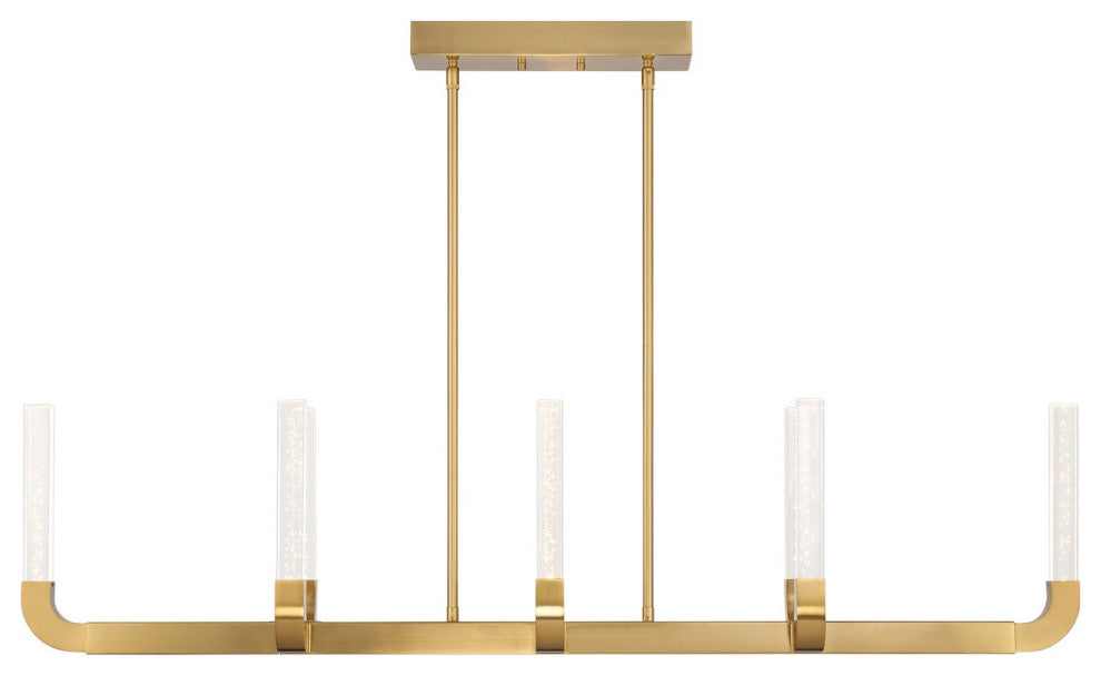 Del Mar 8-Light LED Linear Chandelier, Warm Brass by Breegan Jane