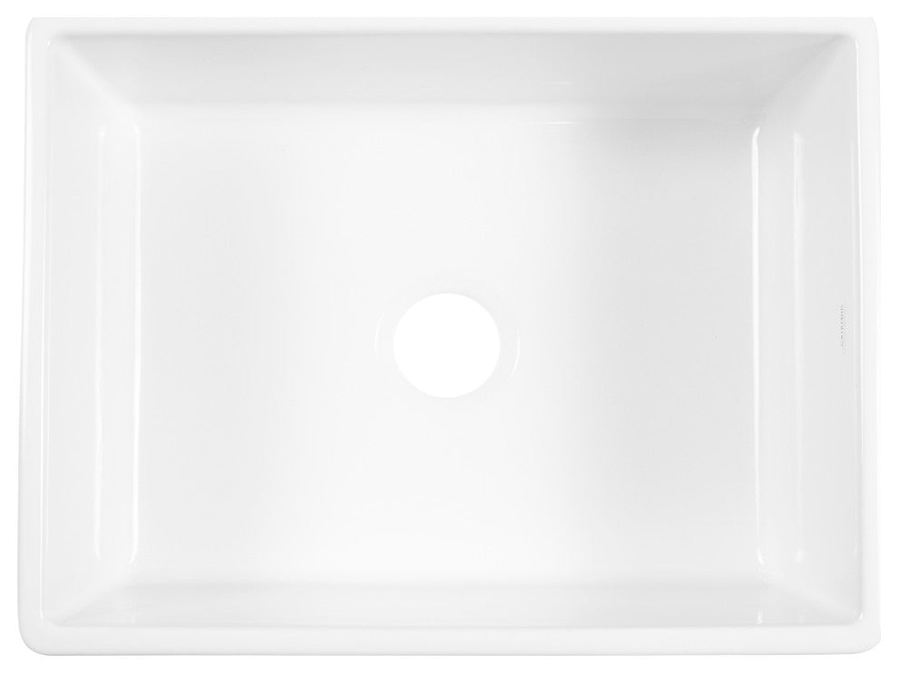 Austen Crisp White Fireclay 24" Single Bowl Farmhouse Undermount Sink