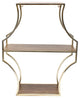 Liara Floating 3 Shelves, Walnut Wood and Gold