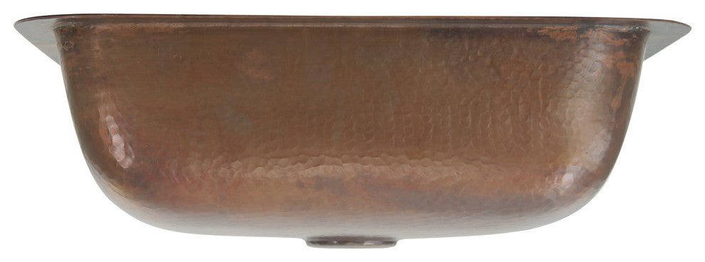 Nantucket Sinks 17"x14" Hammered Copper Rectangle Bath Sink