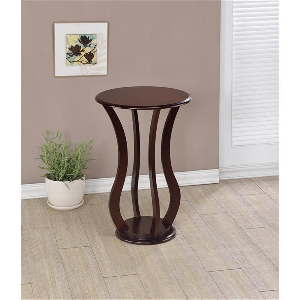 Coaster Elton Traditional Wood Round Top Accent Table in Cherry