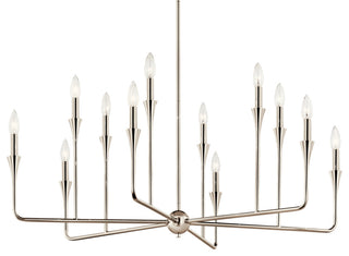 Alvaro Chandelier, Polished Nickel, 12 Light