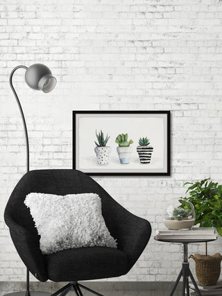 "Succulent Trio II" Framed Painting Print