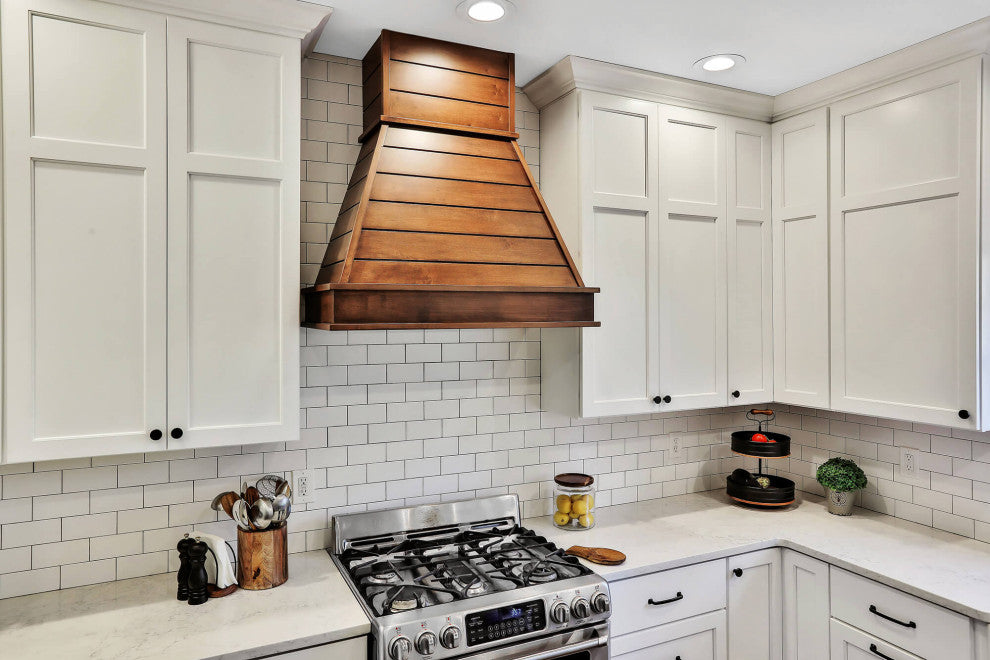 Castlewood Shiplap Chimney Range Hood, Maple, 48"