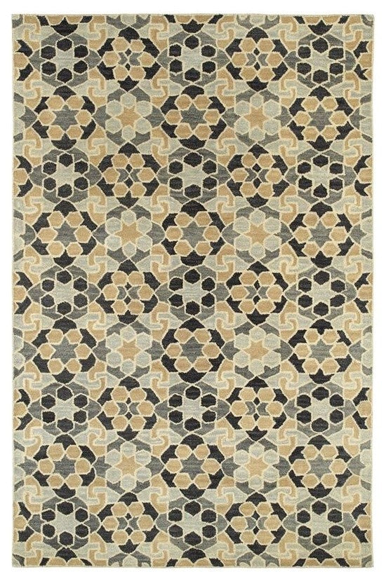 Kaleen Hand-Tufted Rosaic Wool Rug, Charcoal, 5''x7''9"