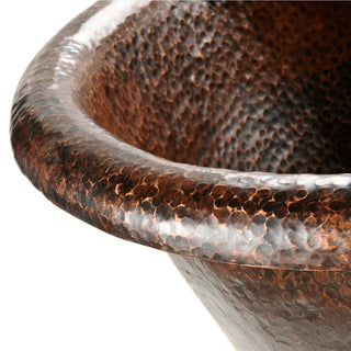 72" Hammered Copper Modern Style Bathtub, Overflow Holes & Drain Package