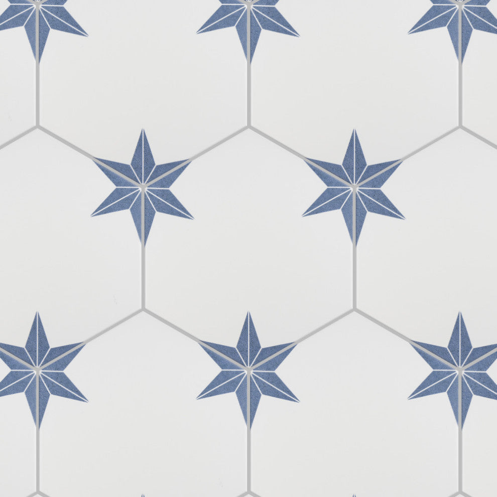 Stella Hex Azul Porcelain Floor and Wall Tile