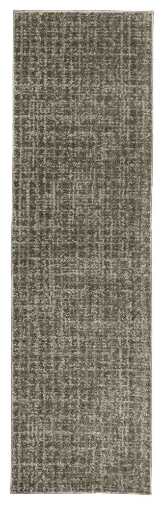 Alistair Geometric Plaid Grey/ Beige Indoor Area Rug, Grey, 2'3"x7'6"