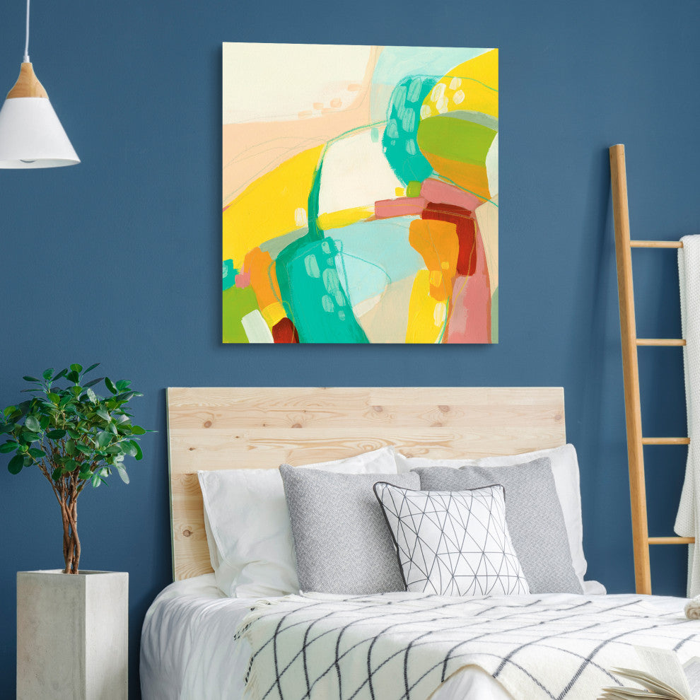"Chroma 3" Colorful Abstract Wall Art Frameless Free Floating Tempered Glass