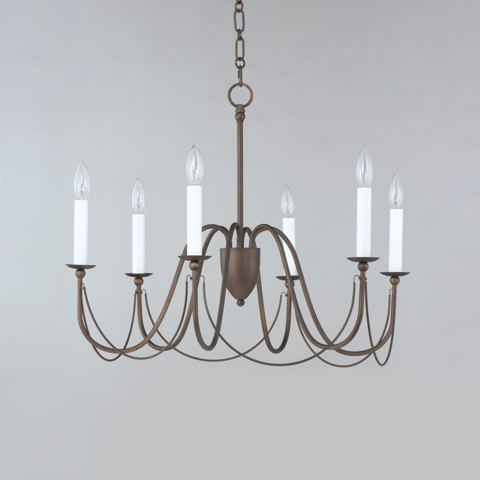 Maxim Lighting Plumette 6-Light Chandelier, Chestnut Bronze, 12166CHB