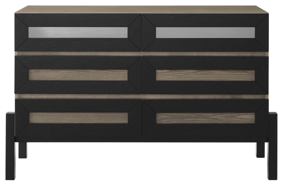 Dresser Drawer Chest Stand, Brown Oak, Wood, Modern, Mid Century Guest Suite