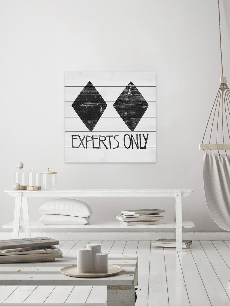 "Experts Only" Painting Print on White Wood, 24"x24"