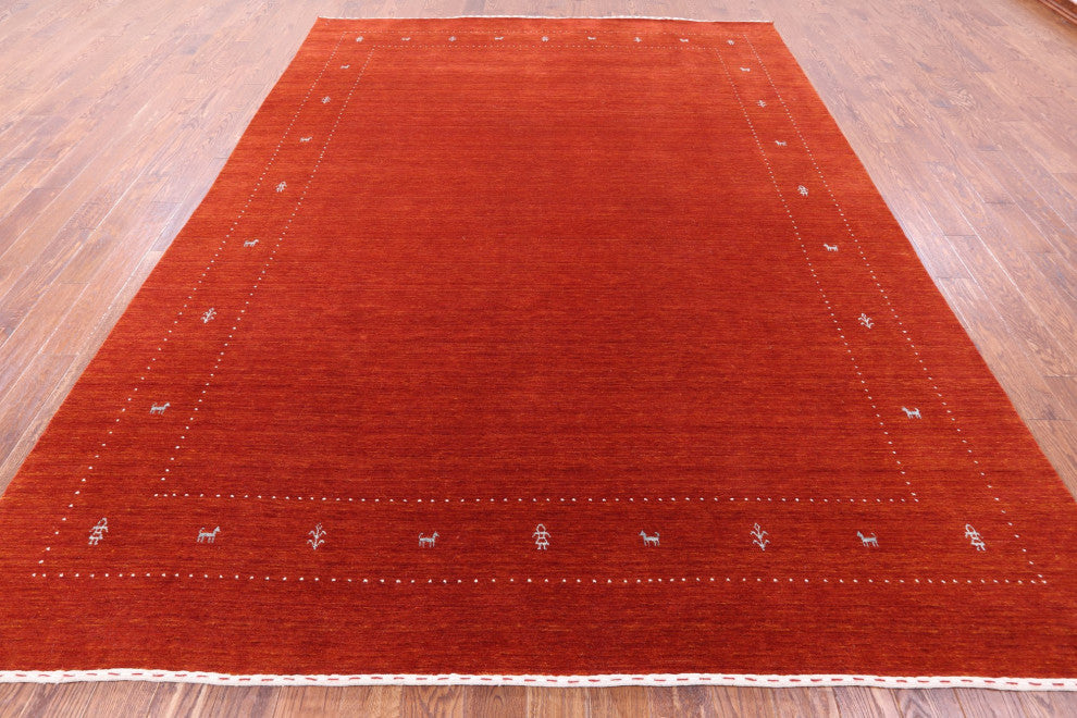 8' 11" X 11' 8" Persian Gabbeh Handmade Wool Rug Q11358