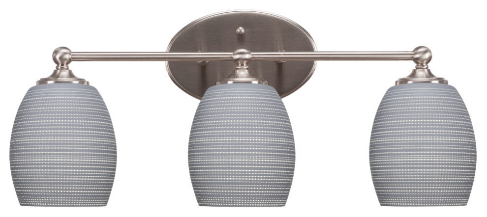 Capri 3-Light Bath Bar, Brushed Nickel/Gray Matrix