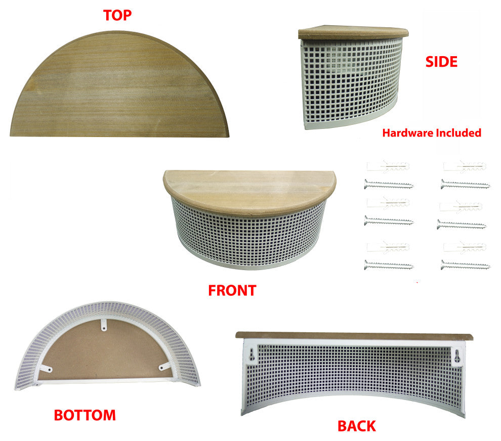 Floating Wall Shelves, 3-Tier Wood Shelves