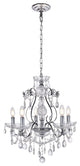 Voltaire Collection Chandelier, 22"x22" 5-Light, Chrome Finish