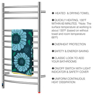 HEATGENE Towel Warmer with Built-in Timer and Temperature Control, Wall-Mounted,