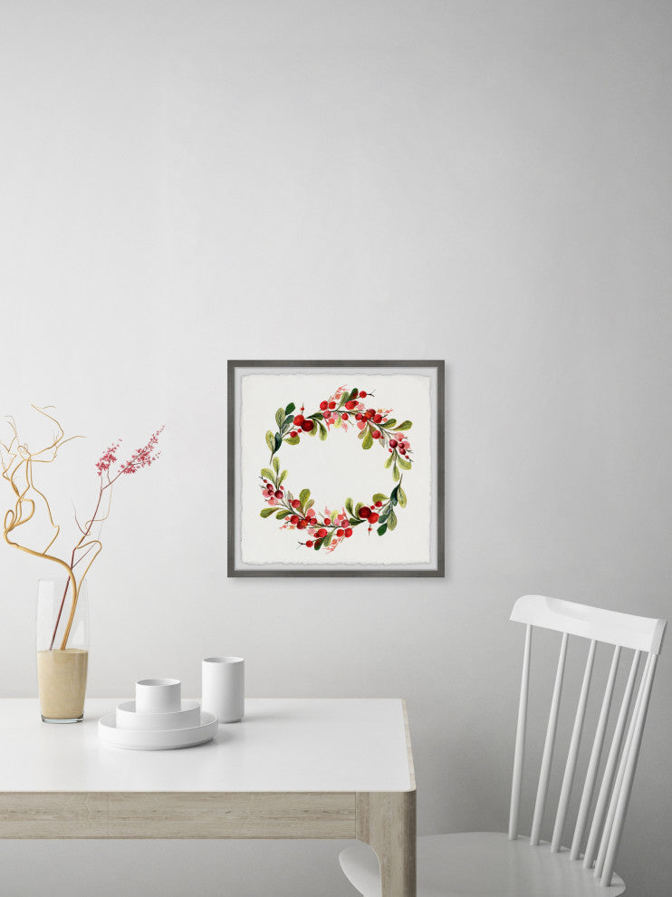 "Merry Toyon Berries II" Framed Painting Print, 24x24