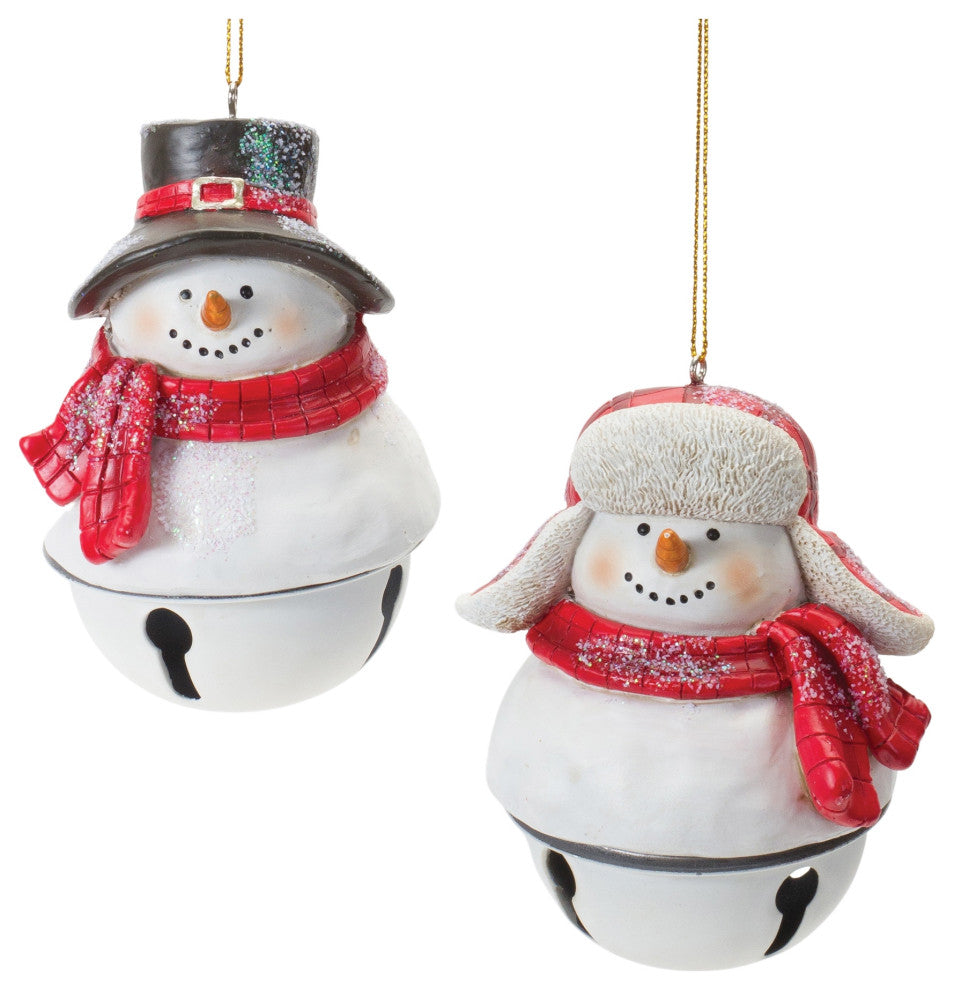 Snowman Sleigh Bell Ornament, 12-Piece Set