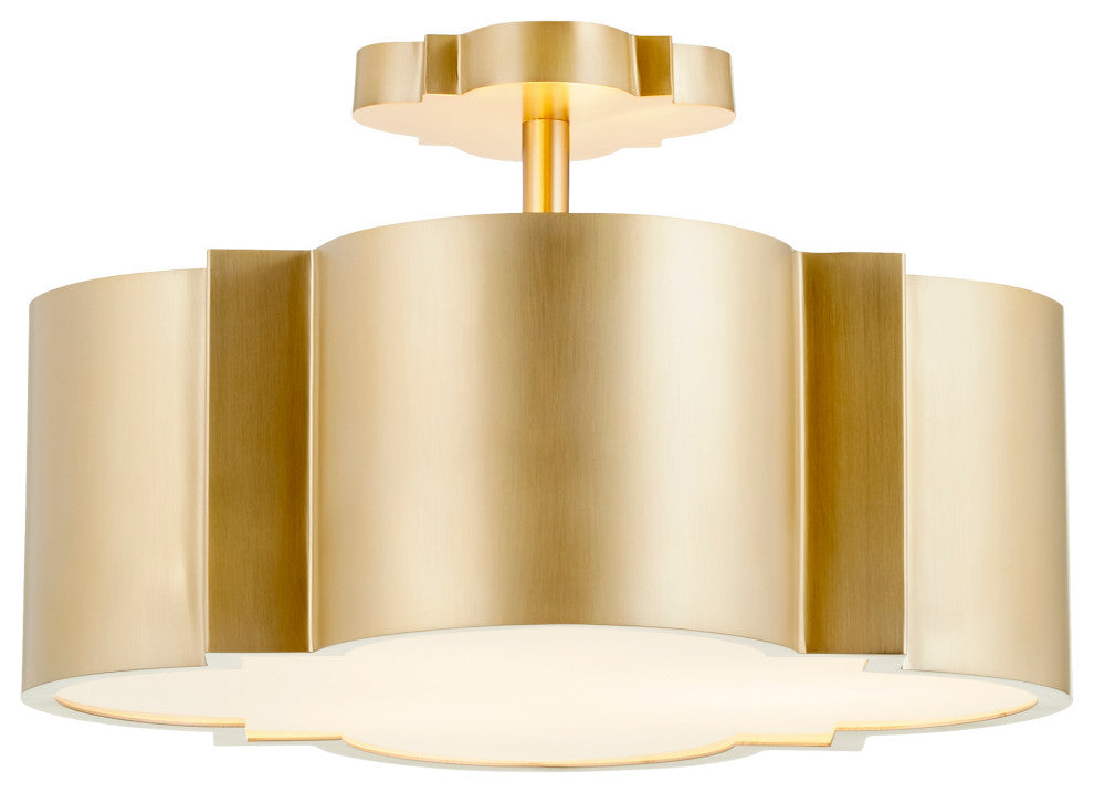 Wyatt 3-Light Dual Mount, Gold/Amber