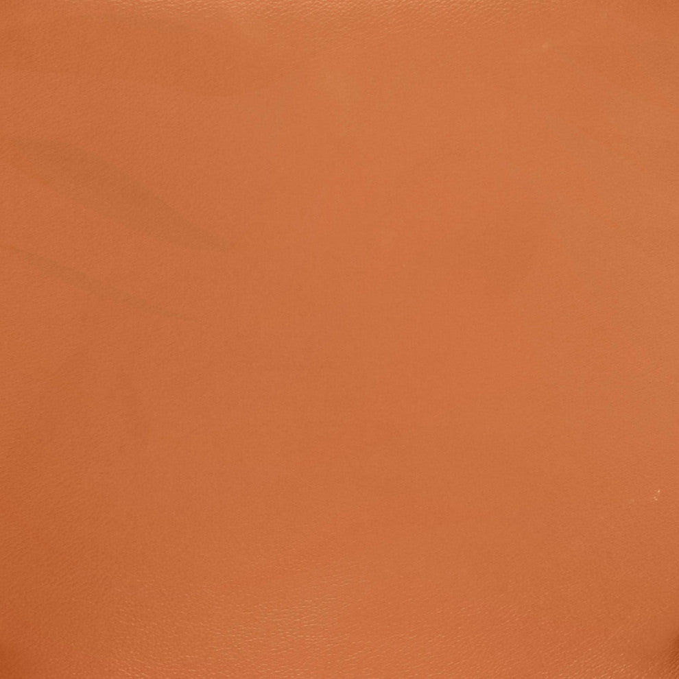 Computer Chair, Faux Vinyl Leather, Steel, Orange, Chrome, Home Business Office