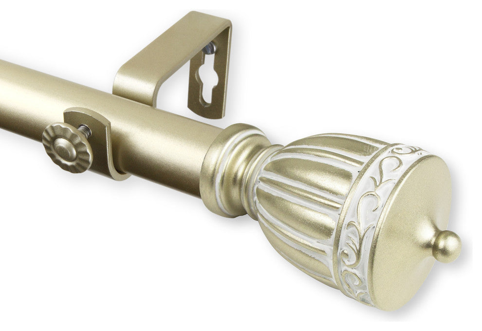 Kingsman 1" Curtain Rod, Gold, 66"-120"