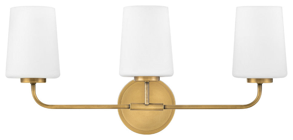 Hinkley 853453HB Three Light Vanity, Light Brass