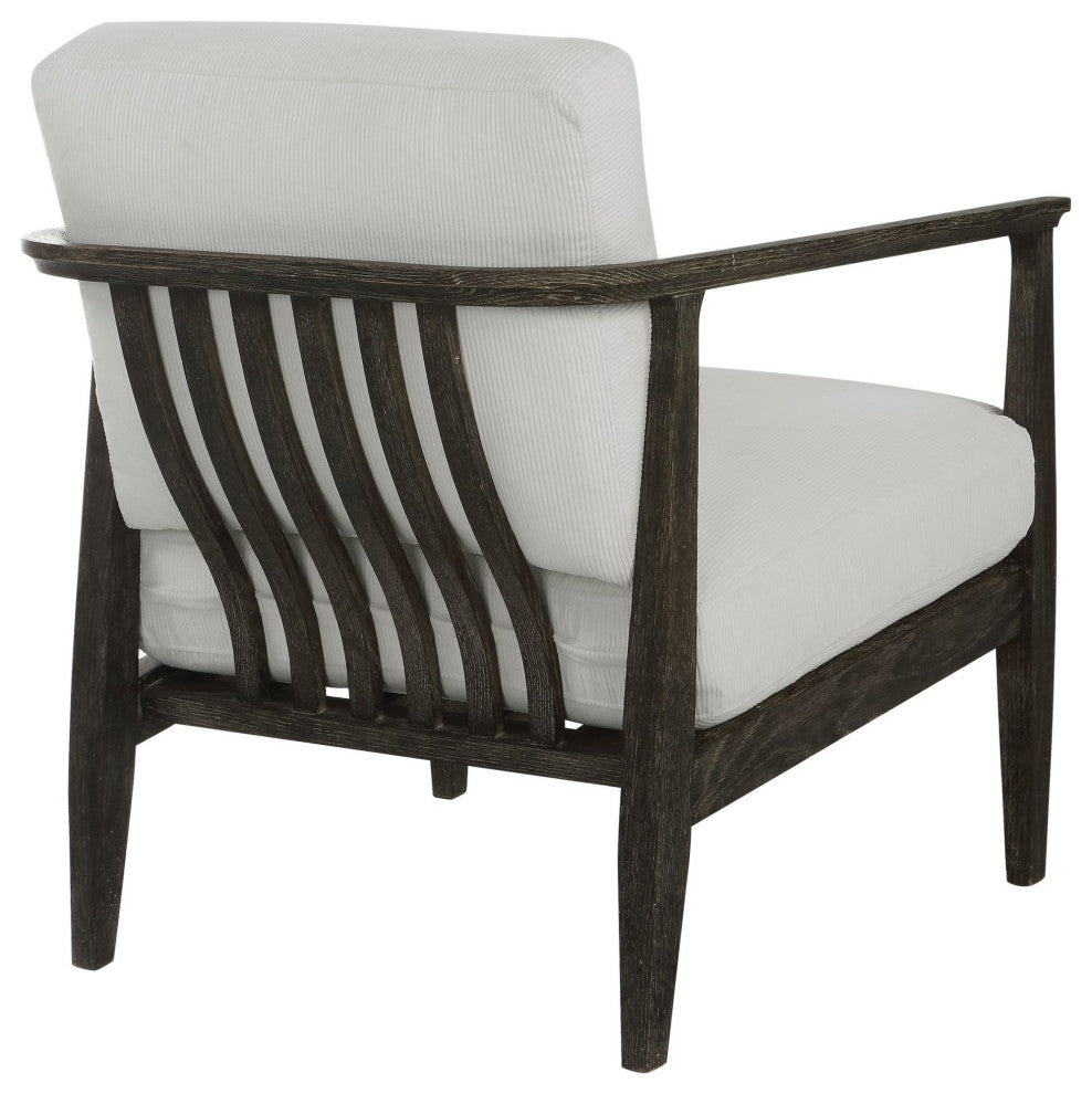 Uttermost 23696 Brunei 31"W Oak Framed Arm Chair - White
