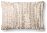 Stripes Woven Decorative Throw Pillow, Natural, 16" X 26", Down/Feather