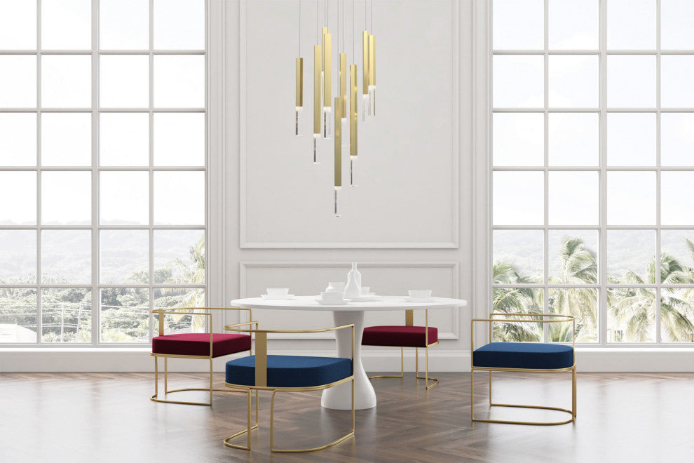 ET2 E11029-95 Diaphane 9 Light 15"W LED Multi Light Pendant - Black