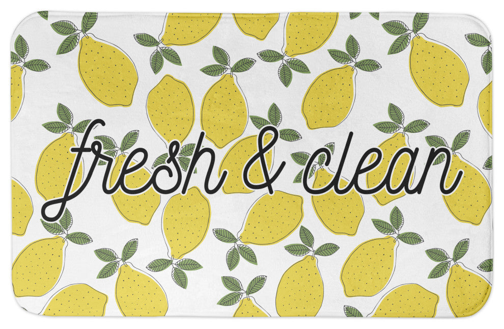 Fresh And Clean Lemons 34x21 Bath Mat