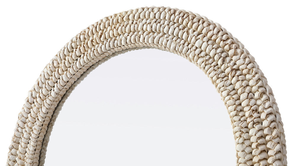 Home Living Arch Cornhusk Mirror 27x42, Linen White
