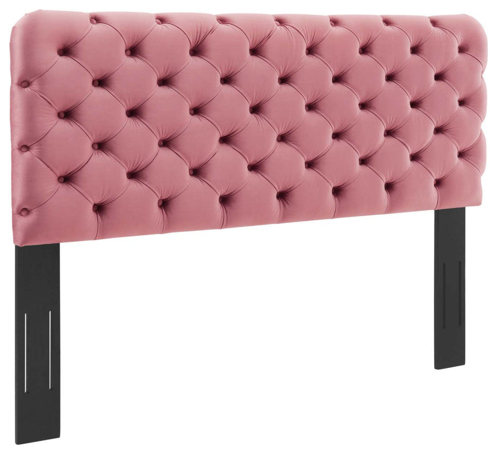 Lizzy Tufted King/California King Performance Velvet Headboard-Dusty Rose