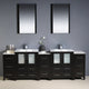 Torino 84" Espresso Modern Double Sink Bathroom Vanity, Faucet FFT9161BN