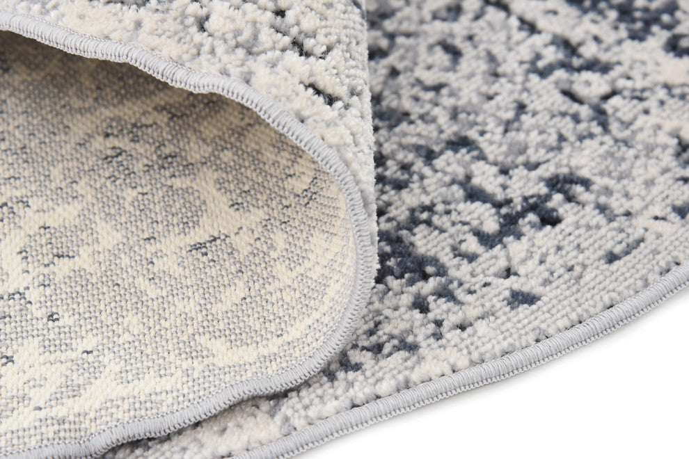 Unique Loom Dark Blue Chateau Jefferson 4' 0 x 4' 0 Round Rug