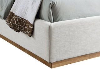Flynn Linen Textured Fabric Full Bed, Cream, Twin