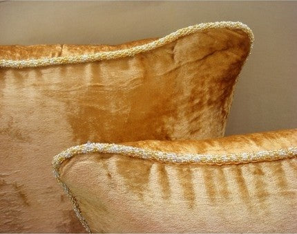 Throw Pillow Covers 26" x 26" Pillowcase Gold Velvet Solid Color - Gold Shimmer