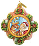 Hand Painted Scenic Ornament Santa With Reindeer