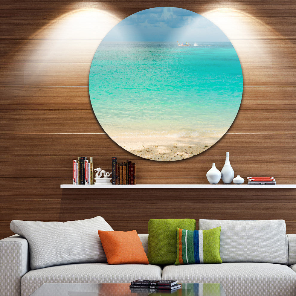 Tropical Andaman Sea With Blue Sky, Seascape Round Wall Art, 11"